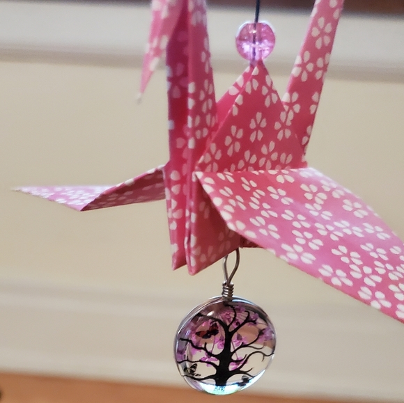 Set of 4 Beaded Japanese Origami Peace Cranes - Picture 6 of 12